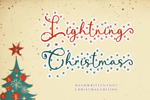 Lightning Christmas Font for Festive Craft Projects